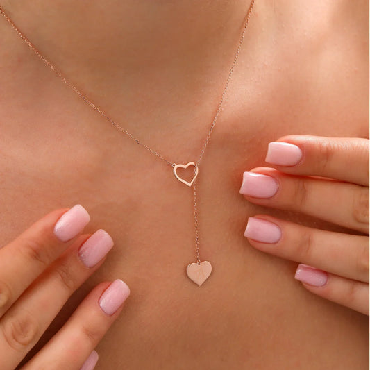 Letter Heart Drop Necklace
