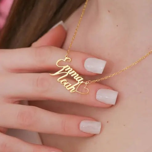 Dangle Letter Necklace with Heart