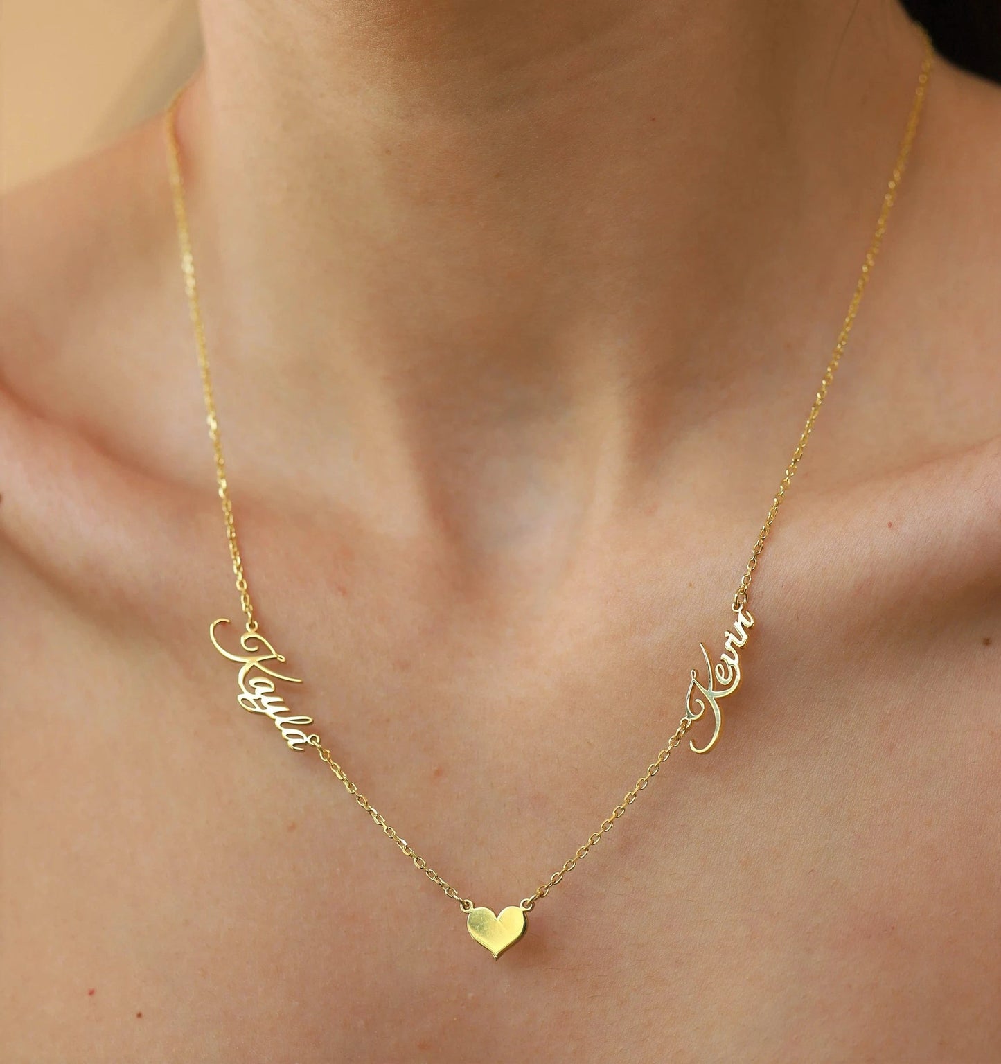 Gold Heart Necklace for Couples - Stylish and Timeless Design