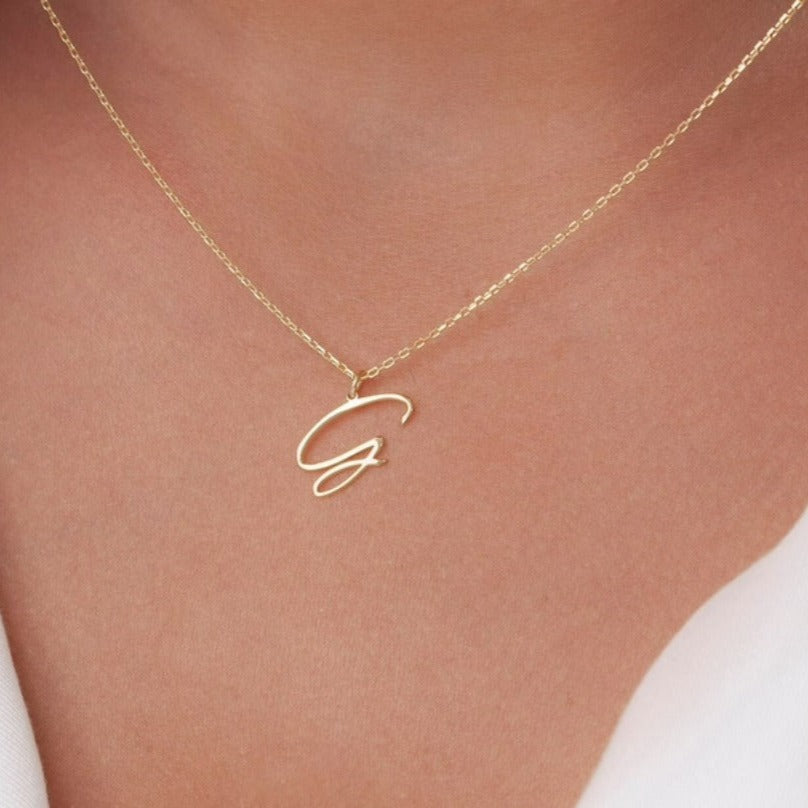 Single Handwritten Initial Necklace