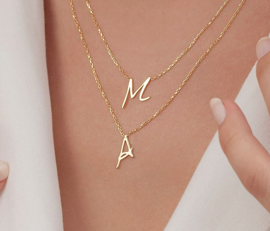 Single Handwritten Initial Necklace