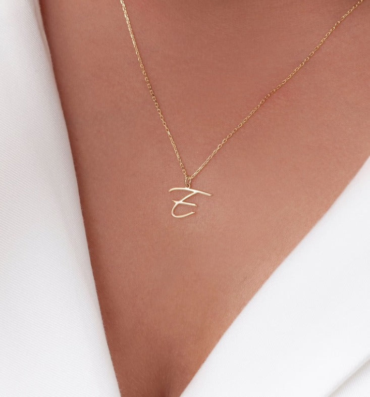 Single Handwritten Initial Necklace