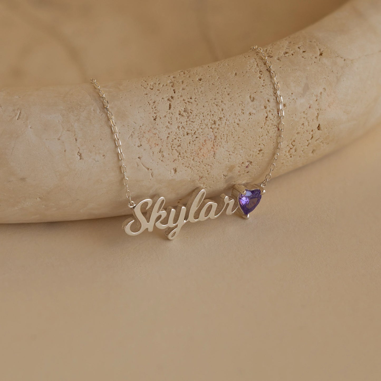 Handcrafted Gold Heart Necklace with Birthstone