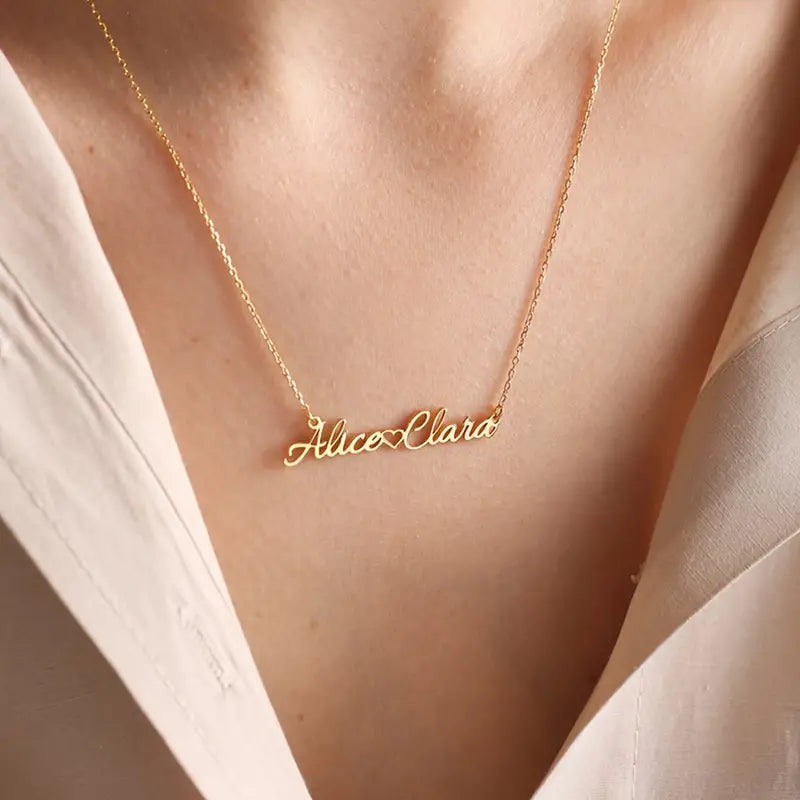 Couple's Heart Necklace with Two Names - Perfect Anniversary Gift