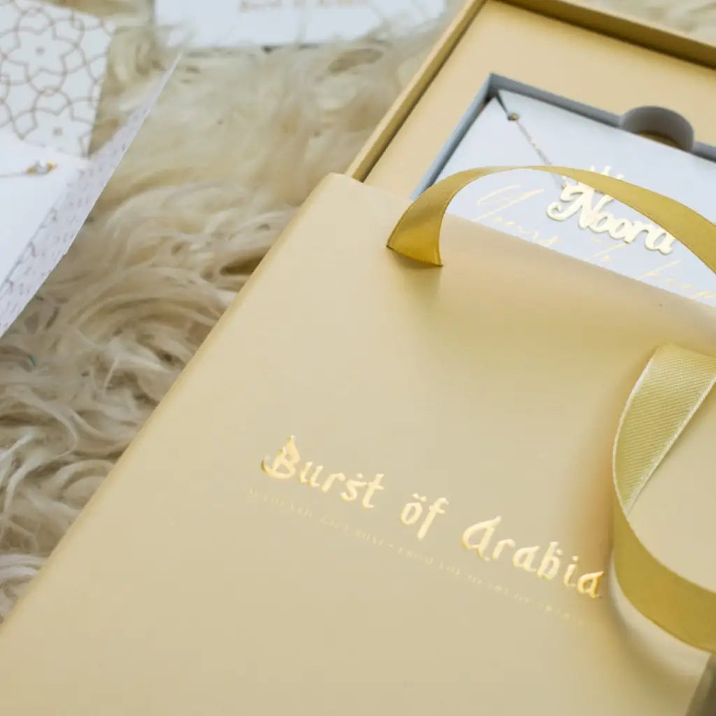 This classic pair of gorgeous Arabic name earrings is locally handcrafted with the highest quality materials and artisans available in Dubai.