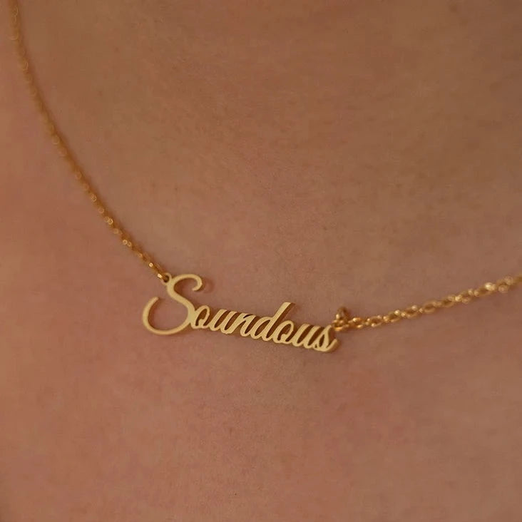 Gold name necklace for women, Dubai, Abu Dhabi, UAE