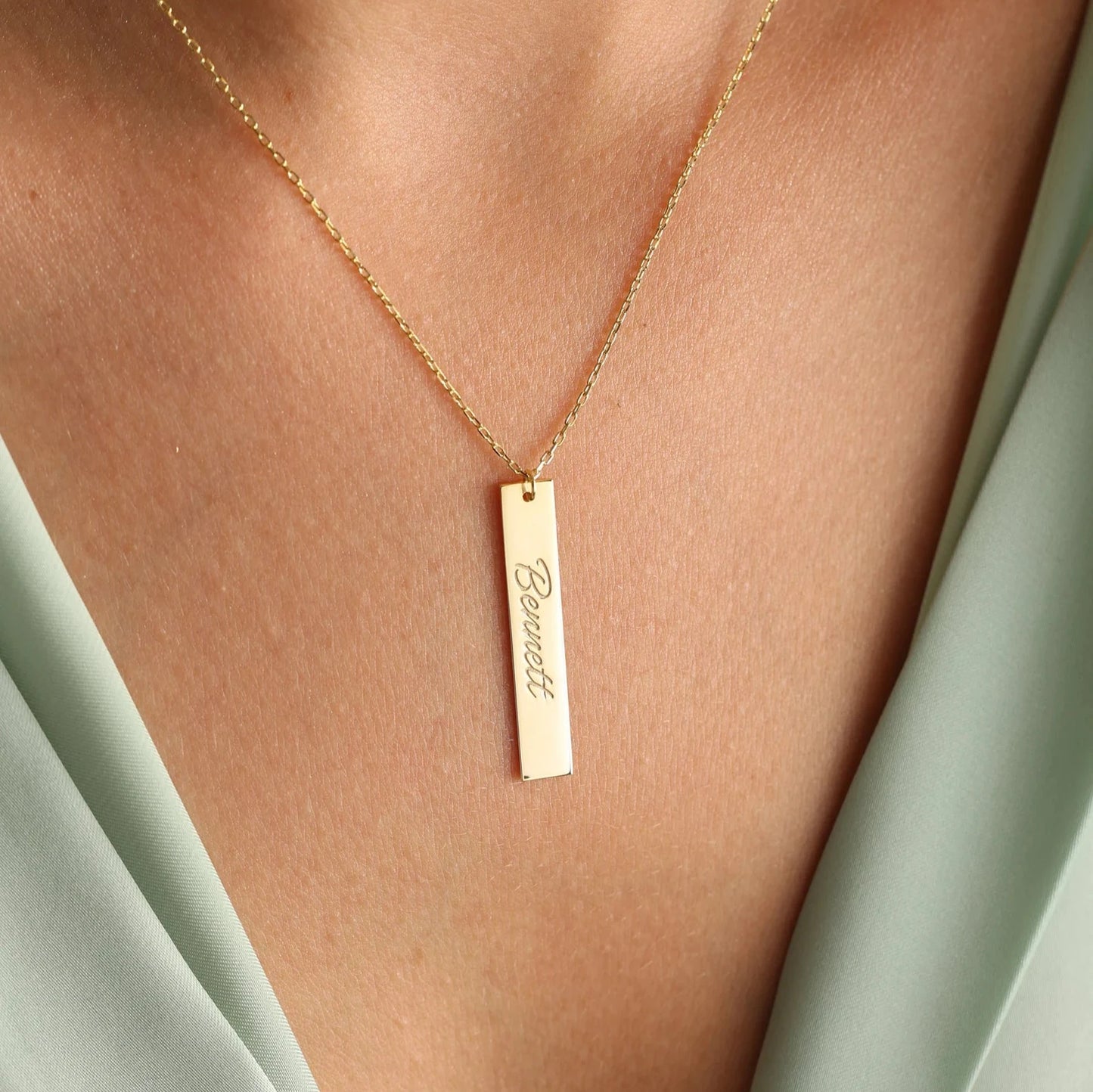 Elegant Name Bar Necklace - Customize with any name or word. Get yours today!