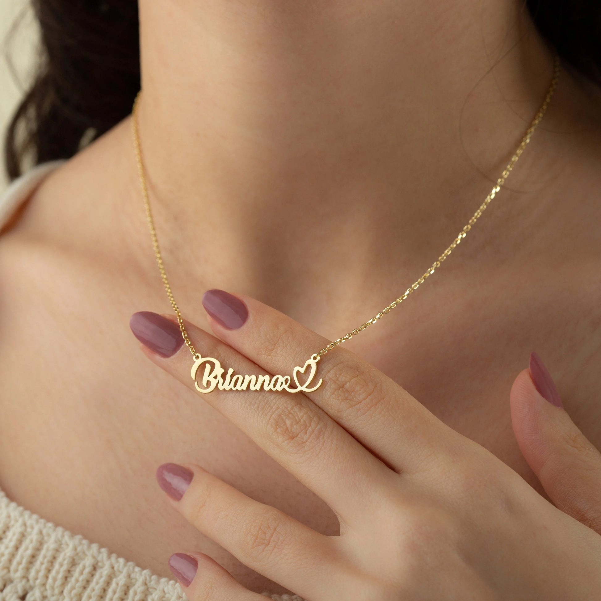 Customized Heart Name Pendant Necklace - Symbol of Love
