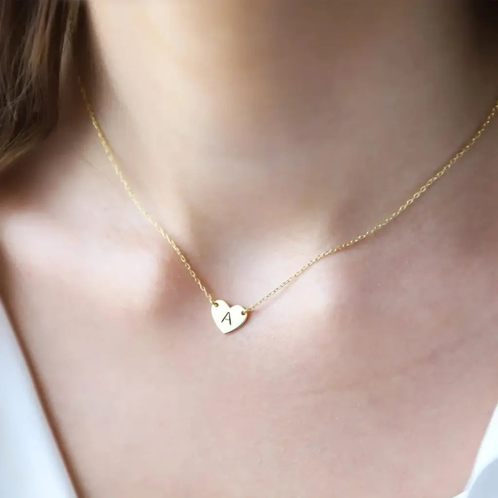 Mini Initial Choker Necklace - Sterling Silver - Sideways Initial Necklace - Dainty Letter Necklace - Birthday Gift for Her - Asymmetrical Necklace
