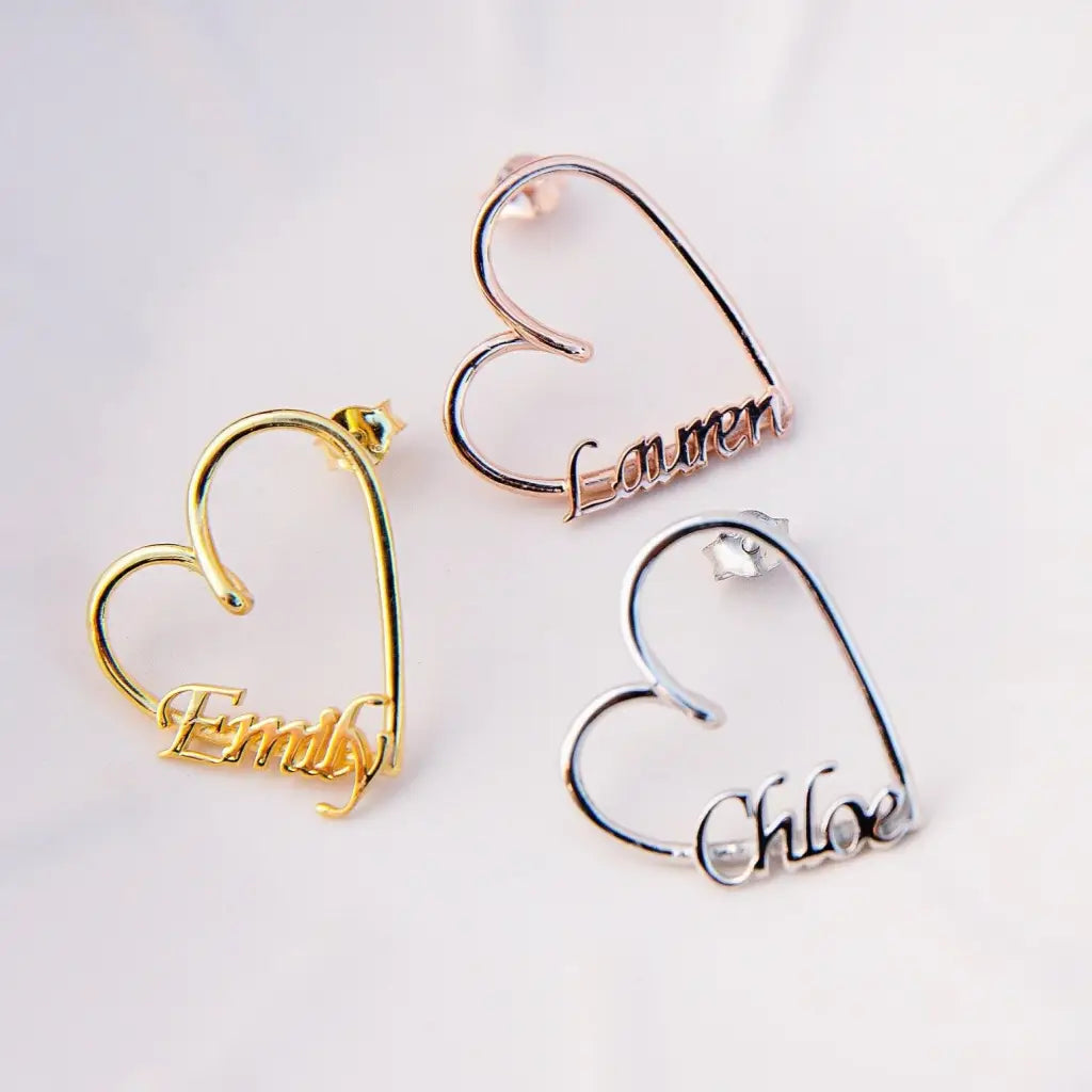 Gold Heart-shaped Hoop Earrings. Designed and handcrafted in the UAE. This fine pair of Gold Heart-shaped Hoop Earrings is locally handcrafted with the highest quality materials and artisans available in Dubai.