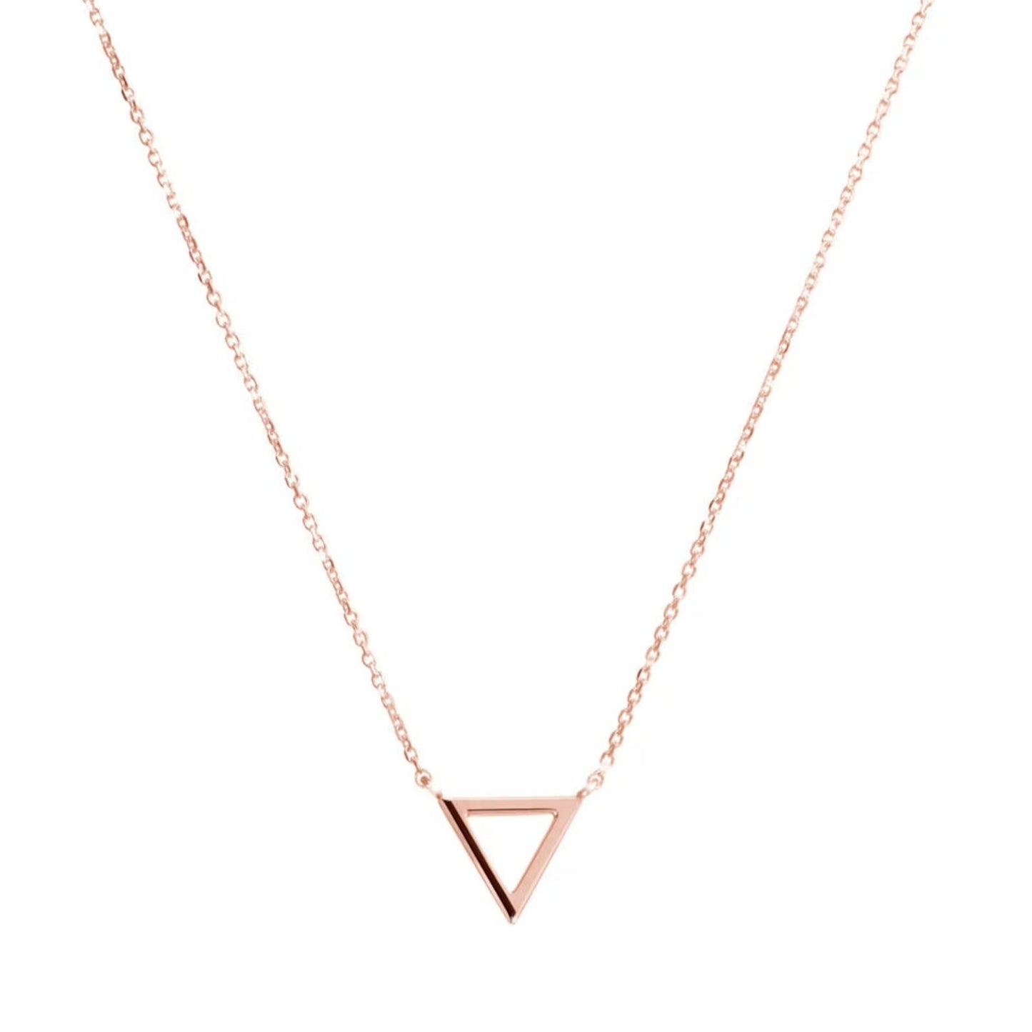 Enhance your style with the 18 Carat Gold Triangle Necklace from Burst of Arabia. A modern statement piece inspired by the timeless allure of Arabic jewelry, crafted for elegance in the UAE.