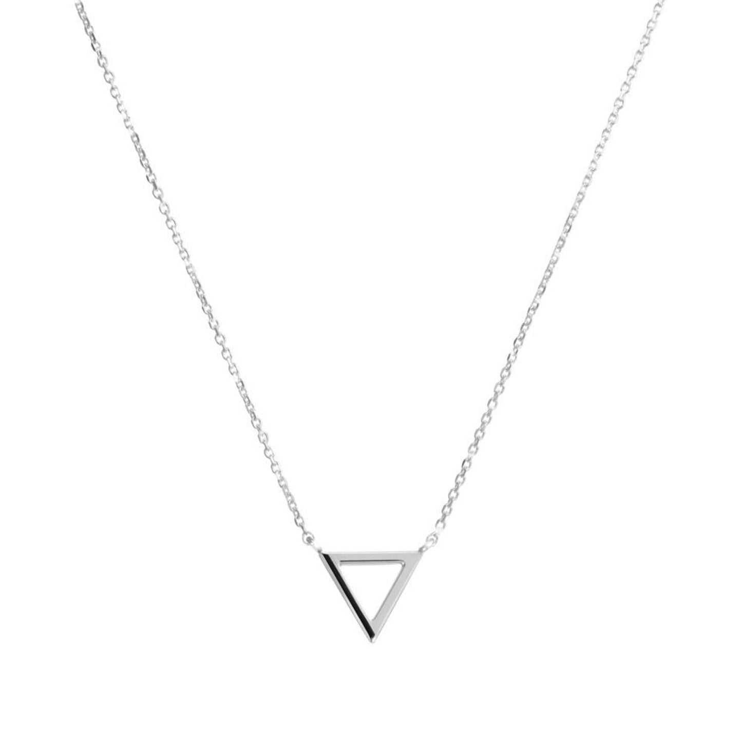 Enhance your style with the 18 Carat Gold Triangle Necklace from Burst of Arabia. A modern statement piece inspired by the timeless allure of Arabic jewelry, crafted for elegance in the UAE.