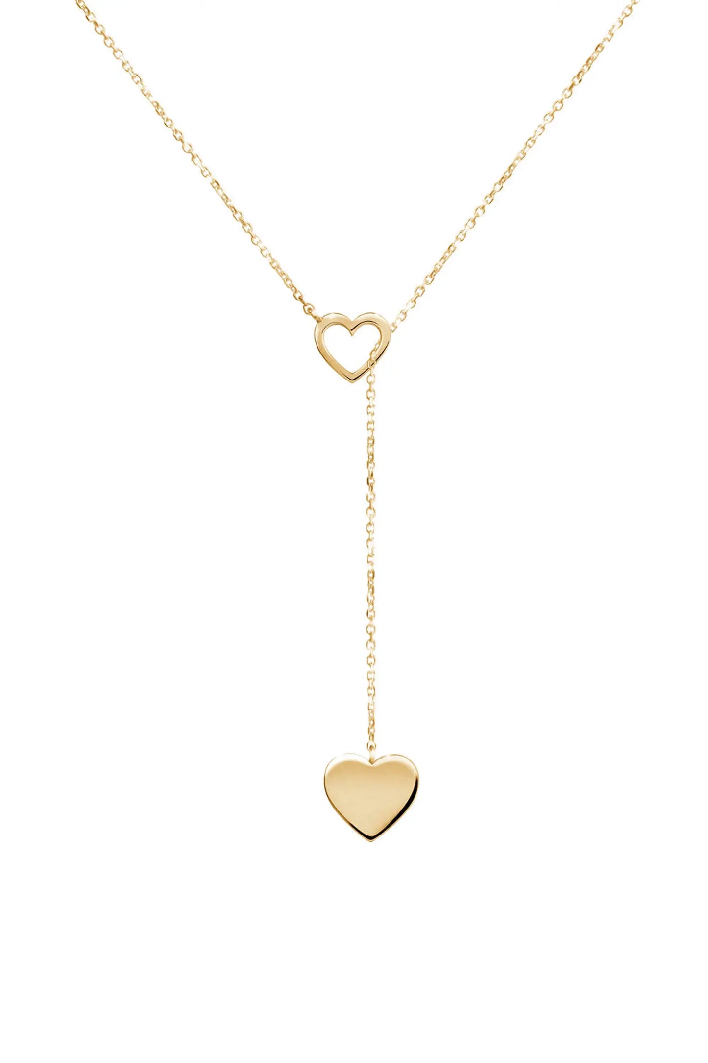 18 Carat Gold Heart Drop Necklace - Burst of Arabia - Exquisite Arabic Jewelry Collection for Her.