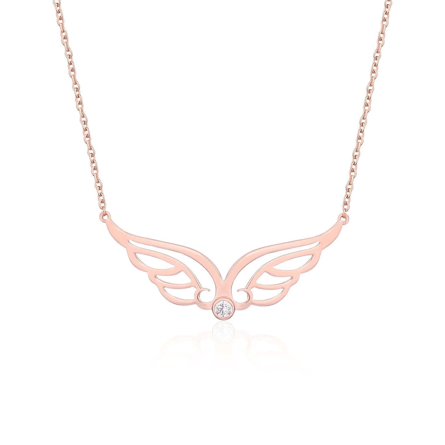 18 carat gold Angel Wings Birthstone Necklace - Burst of Arabia - UAE