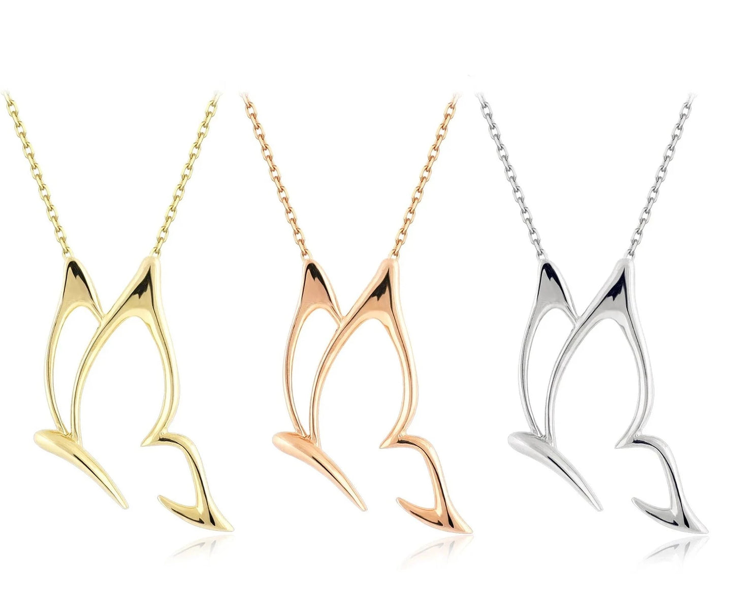 18 Carat Gold Butterfly Shaped Necklace - Burst of Arabia - Elevate Your Style with Exquisite Arabic Jewelry.