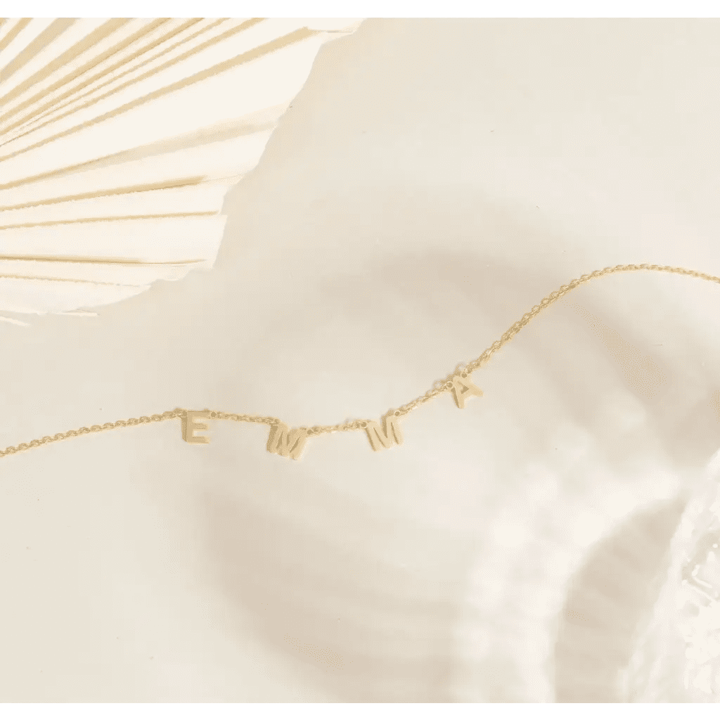 Personalized Alphabet Letter Necklace made in Dubai, United Arab Emirates