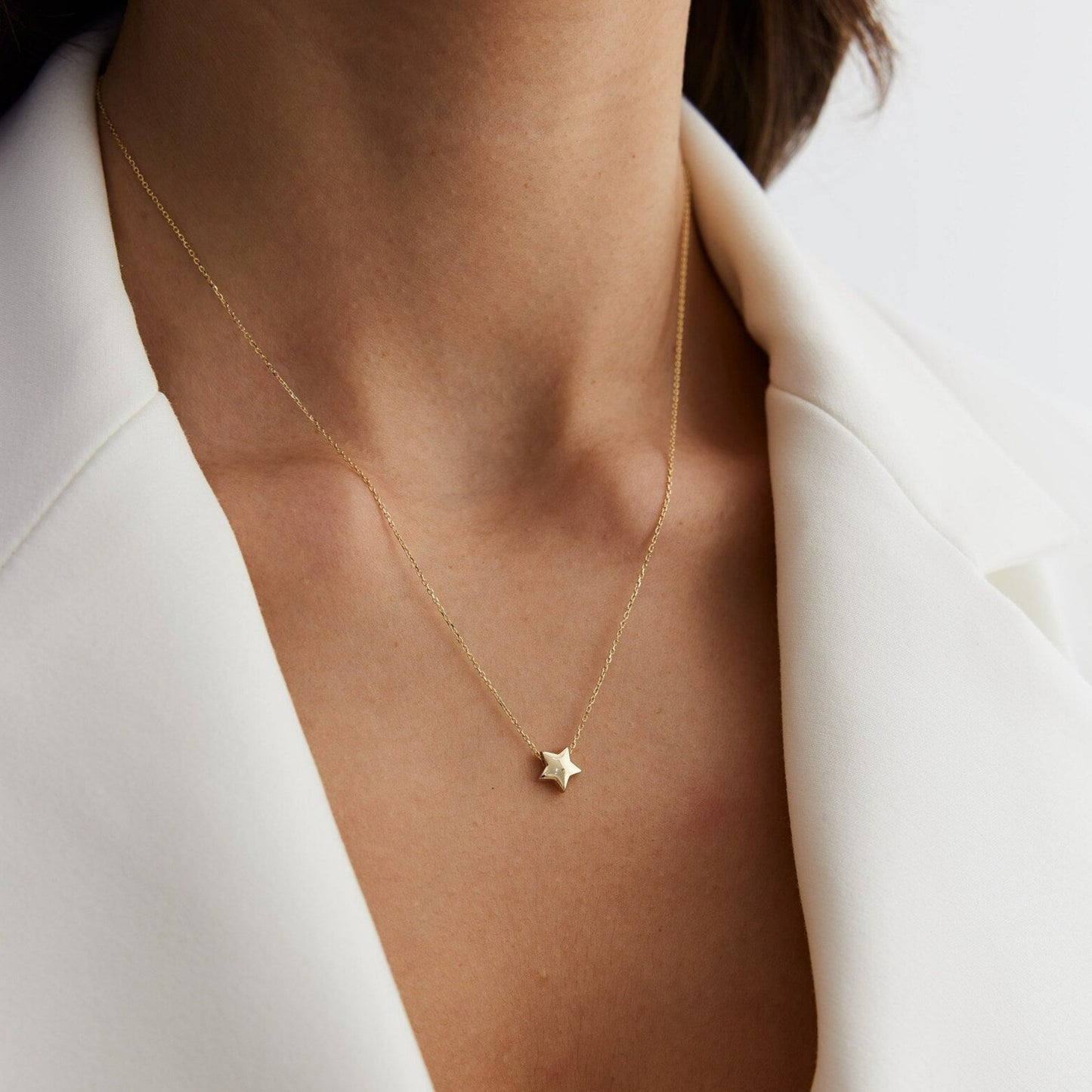18 Carat Gold Tiny Star Name Necklace - Burst of Arabia