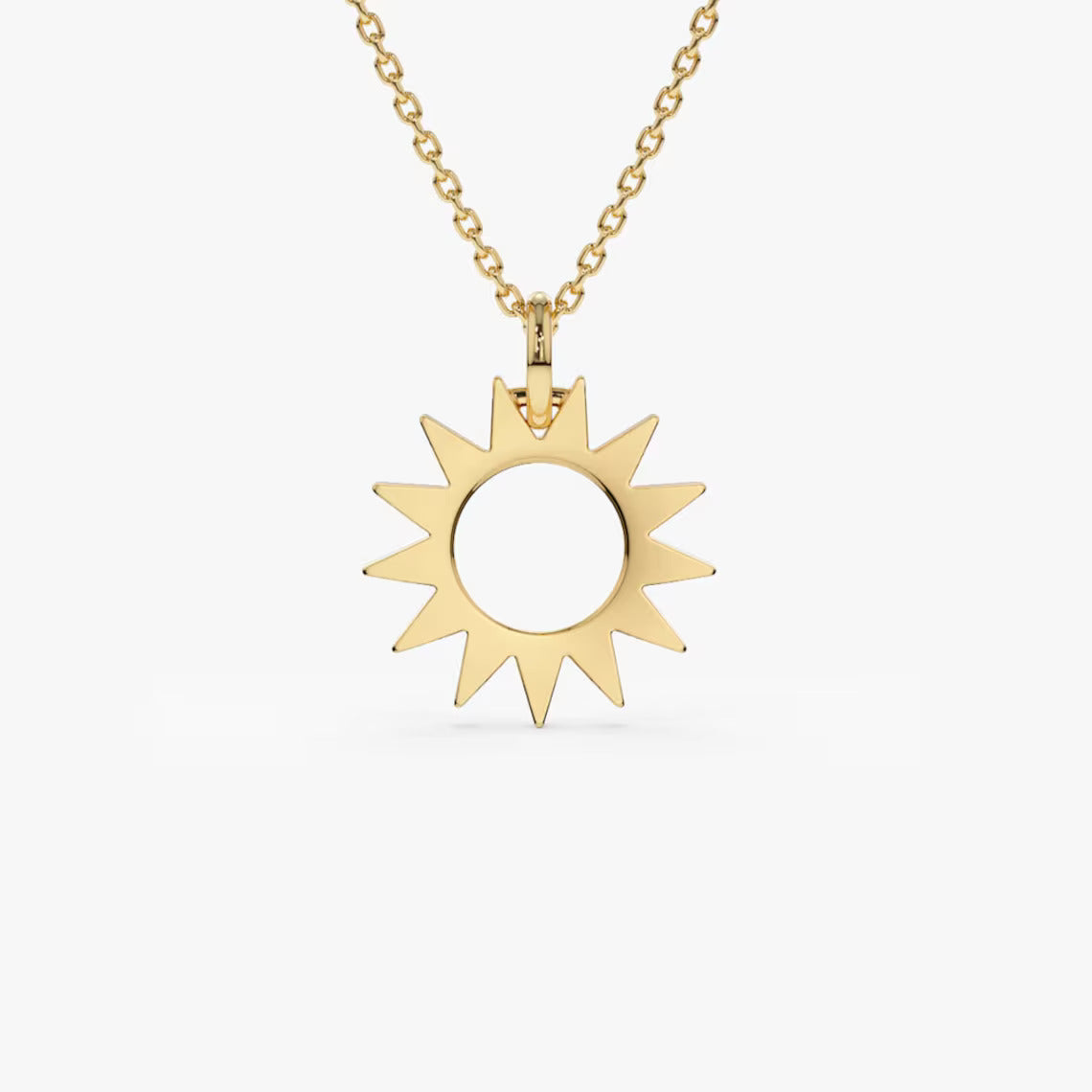 18 Carat Gold Sunshine Necklace - Radiant elegance, symbolizing warmth and positivity, embracing the enduring radiance of Arabian heritage in the heart of the UAE.