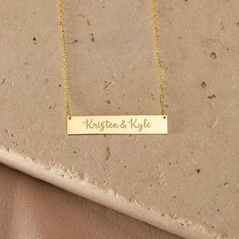 Customized Name Bar Necklace - Make it personal, make it yours. Buy today!