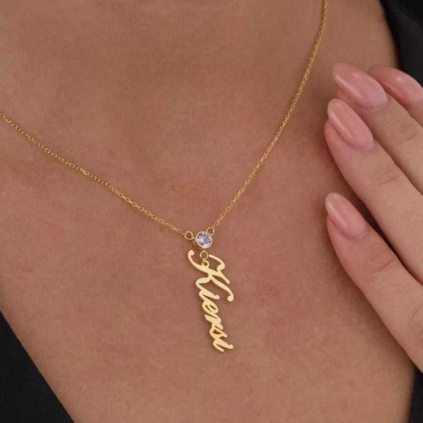 Vertical Name Necklace Burst of Arabia