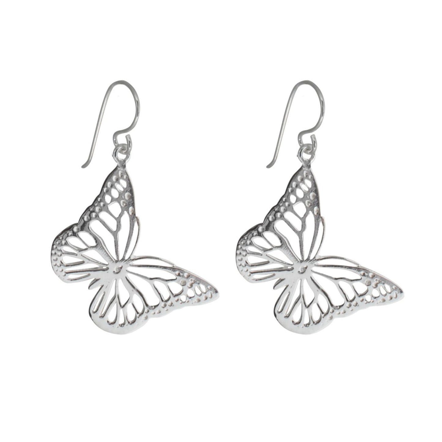 Gold butterfly earrings in white gold, UAE