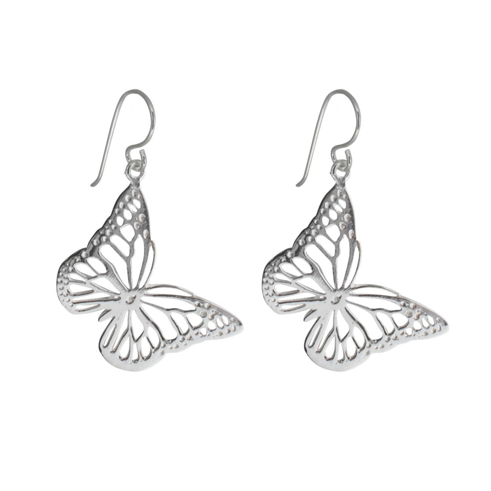 Gold butterfly earrings in white gold, UAE