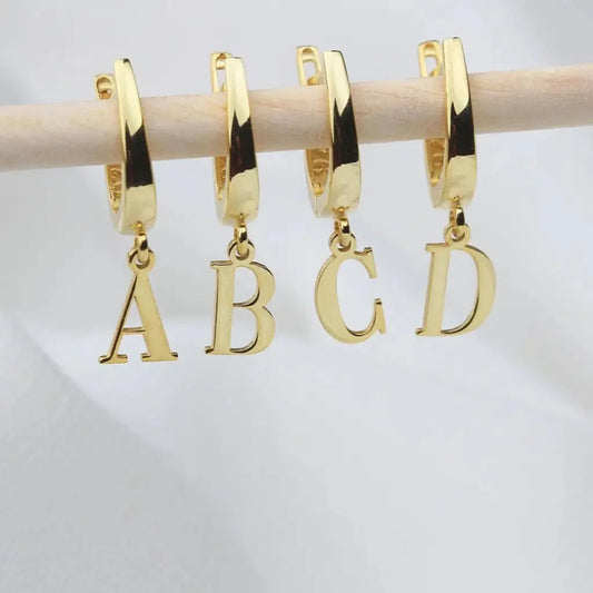 Initial Hoop Earrings