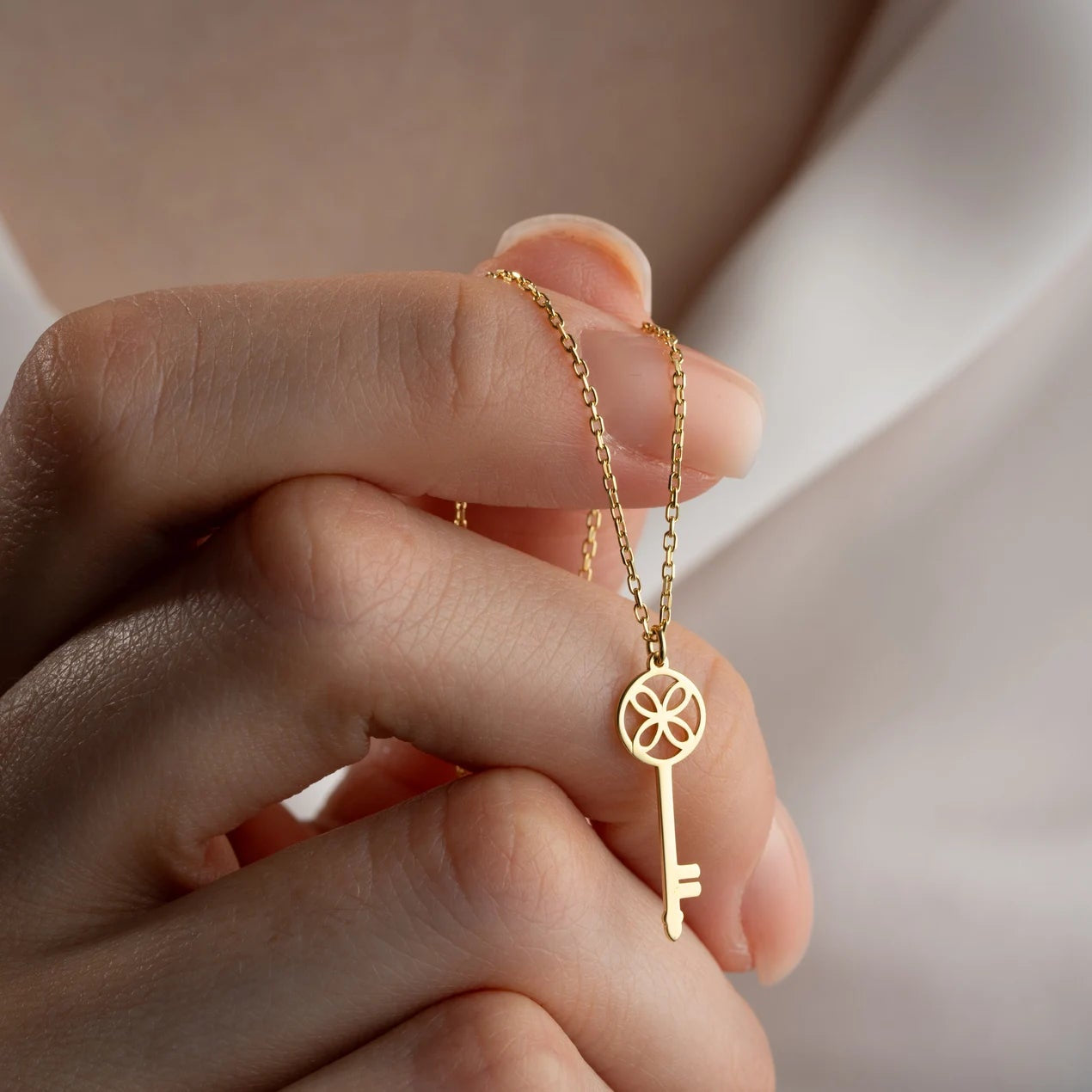 Gold Key of Arabia Necklace – Personalized Jewelry Gift for Her in GCC

