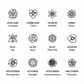 A black-and-white calendar-style grid showing 12 flower line drawings, each paired with its month name and common synonym: January Carnation, February Violet, March Daffodil, April Daisy, May Lily, June Rose, July Water Lily, August Poppy, September Morning Glory, October Marigold, November Chrysanthemum, and December Poinsettia.