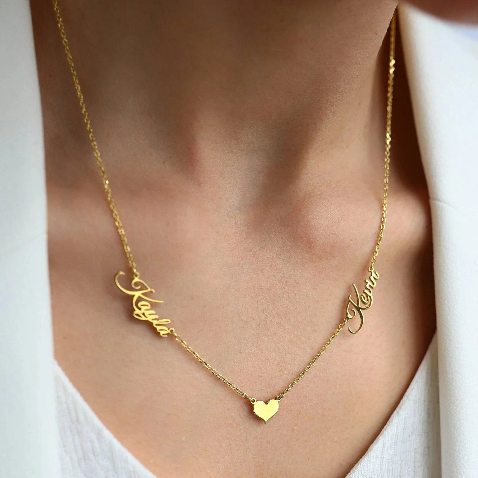 Gold Heart Necklace for Couples - Stylish and Timeless Design