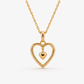 Elegant Inner Heart Necklace in 18K gold, a timeless keepsake gift symbolizing love, protection and lasting connection.