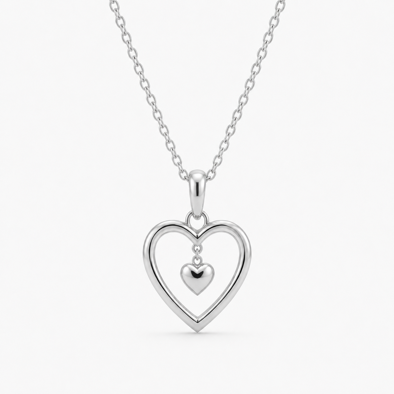 Luxury gold heart necklace gift for wife, girlfriend, mother or daughter, handcrafted in 18K yellow, white or rose gold.