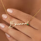 Personalized Name Necklace with Tiny Heart and Birthstone, a perfect gift to celebrate special moments—shop now to cherish your loved ones!