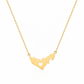 A gold chain necklace featuring a UAE map shaped polished gold pendant with a small heart cutout in the center, shown against a plain white background.