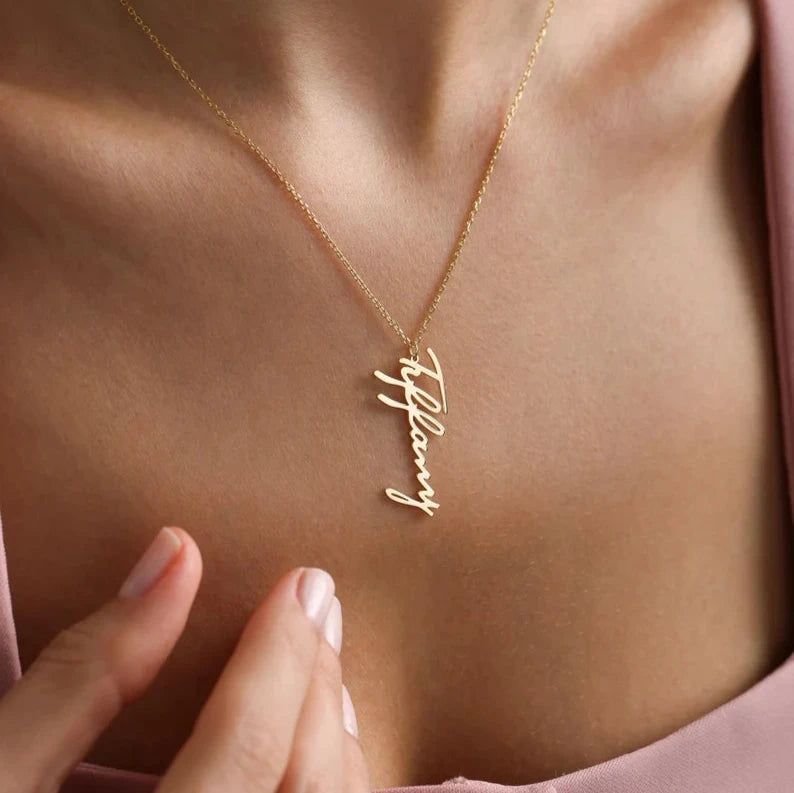 Create a timeless keepsake – Customize your own Vertical Name Necklace!