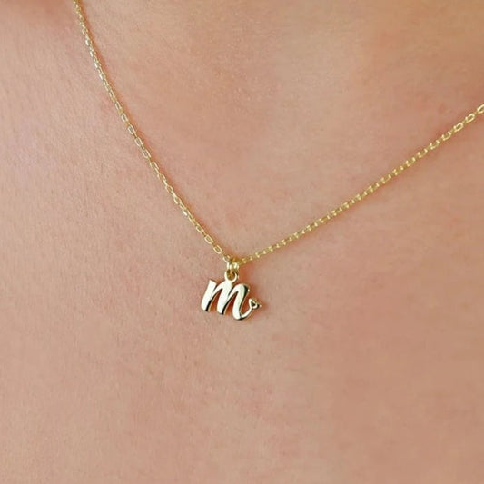 Tiny initial necklace