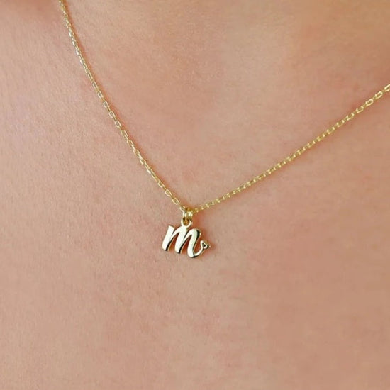 Tiny initial necklace 