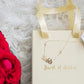 Our distinctive Birthstone Name Necklace is ethically crafted in real genuine gold by our skilled jewelers in Dubai. A truly lovely gift. Your loved one's name in gold, enhanced with their birthstone, creating a uniquely, personal gift. Gift a memory keeper for life. Designed in the United Arab Emirates.