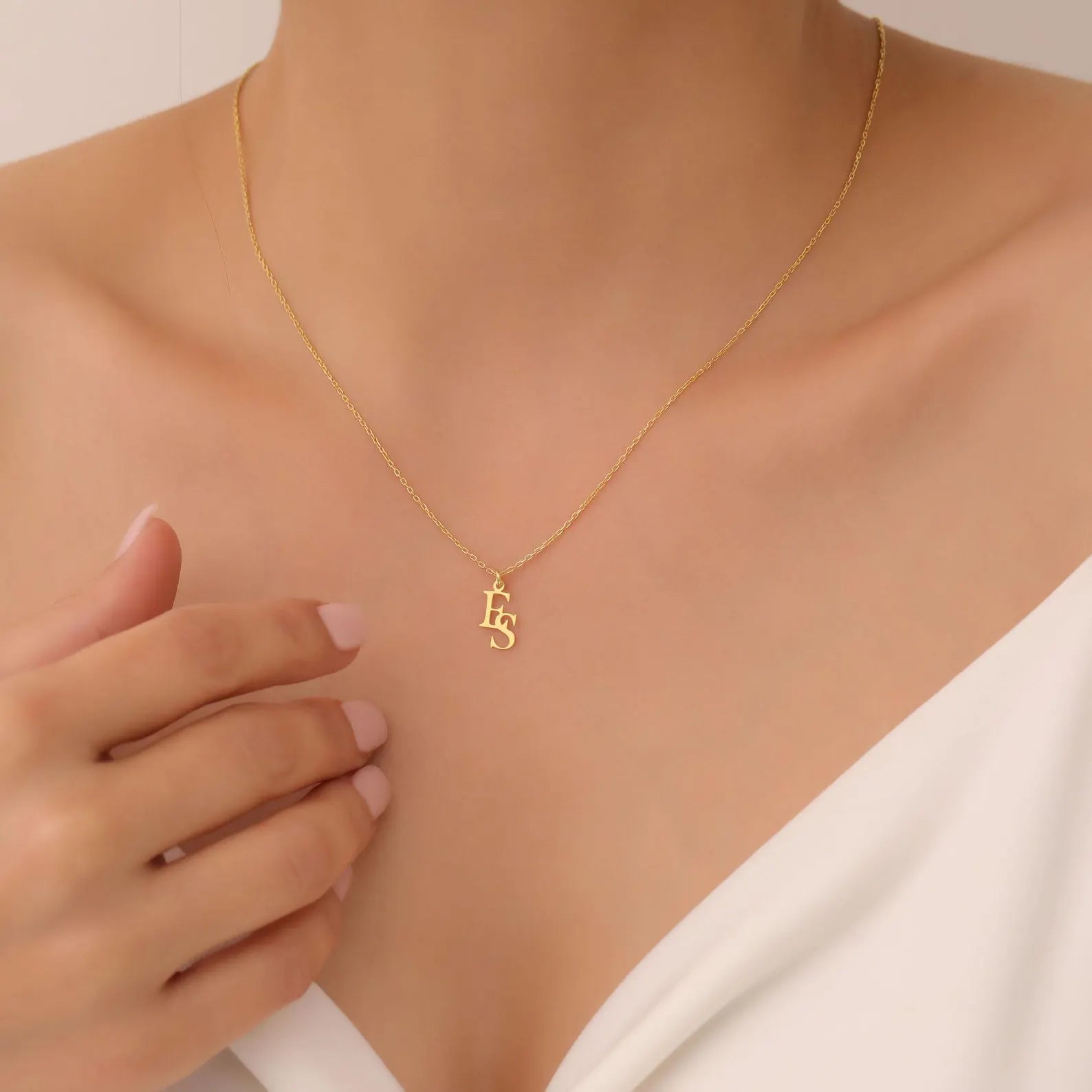 Custom Two Initial Necklace – Gift for Her UAE

