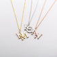 18K Gold Double Initial Pendant Necklace for Women


