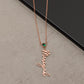 Handcrafted Arabic vertical name necklace with a beautiful birthstone accent