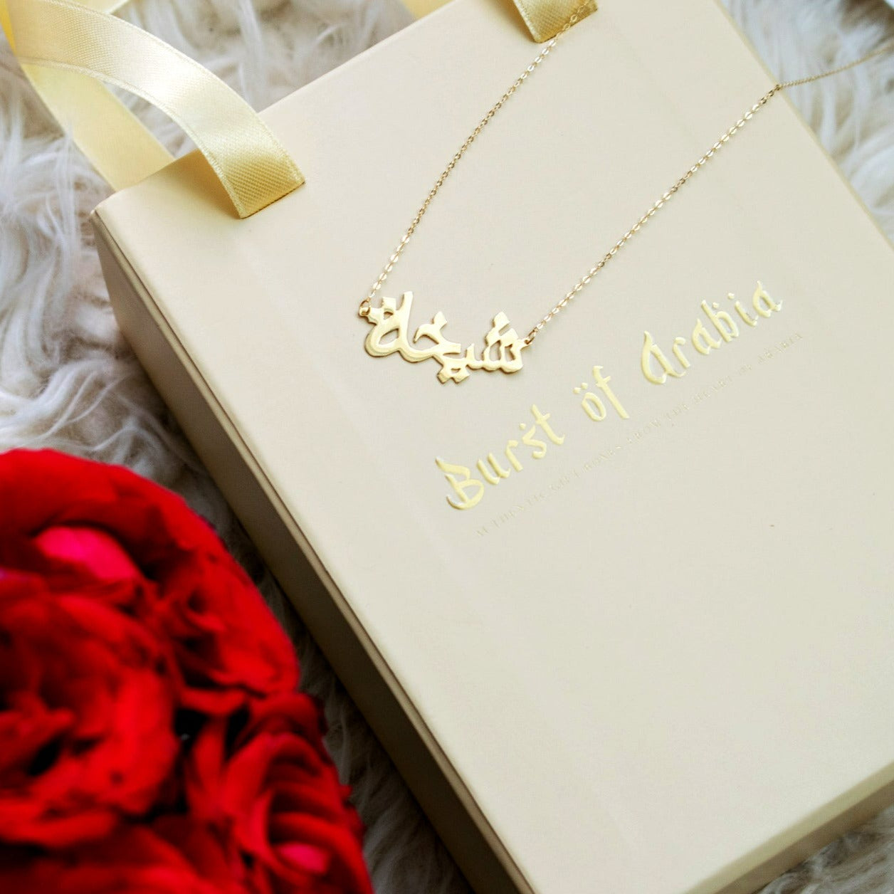Gold Heart-shaped Birthstone Necklace Designed and handcrafted in the UAE.