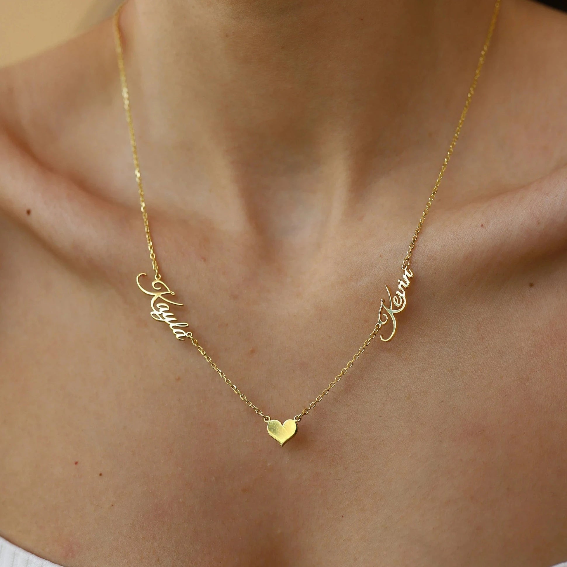 Gold Heart Necklace for Couples - Stylish and Timeless Design