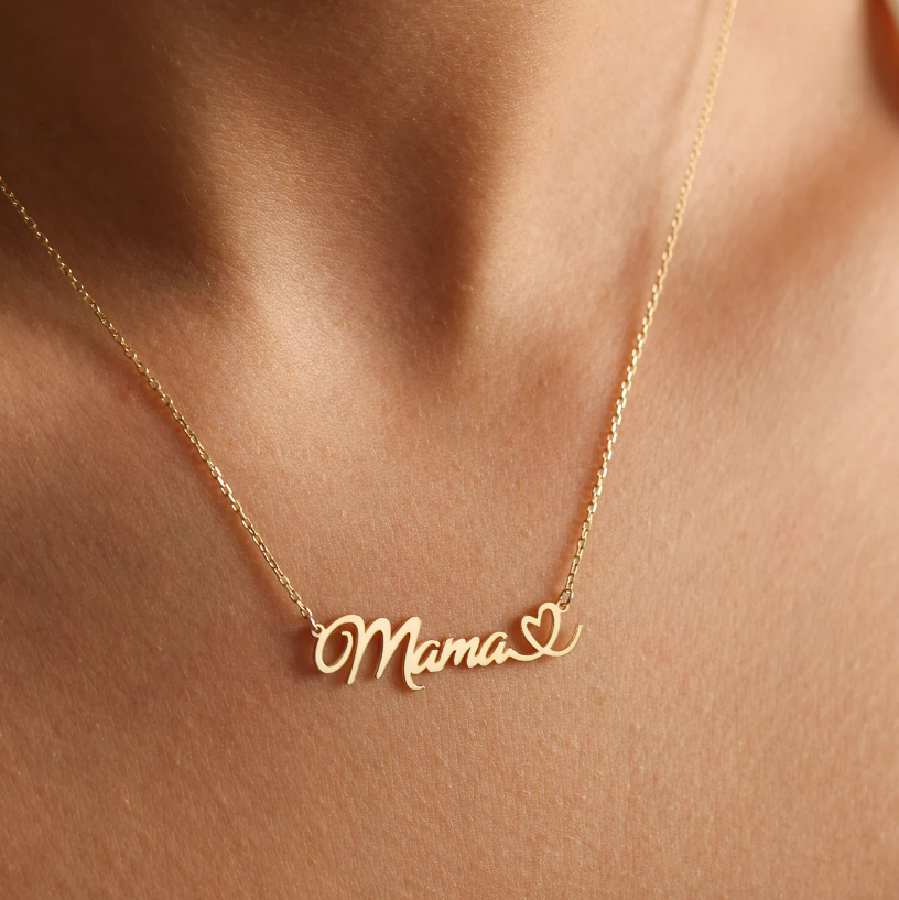 Gold necklace for her, anniversary gift for wife, made in Dubai