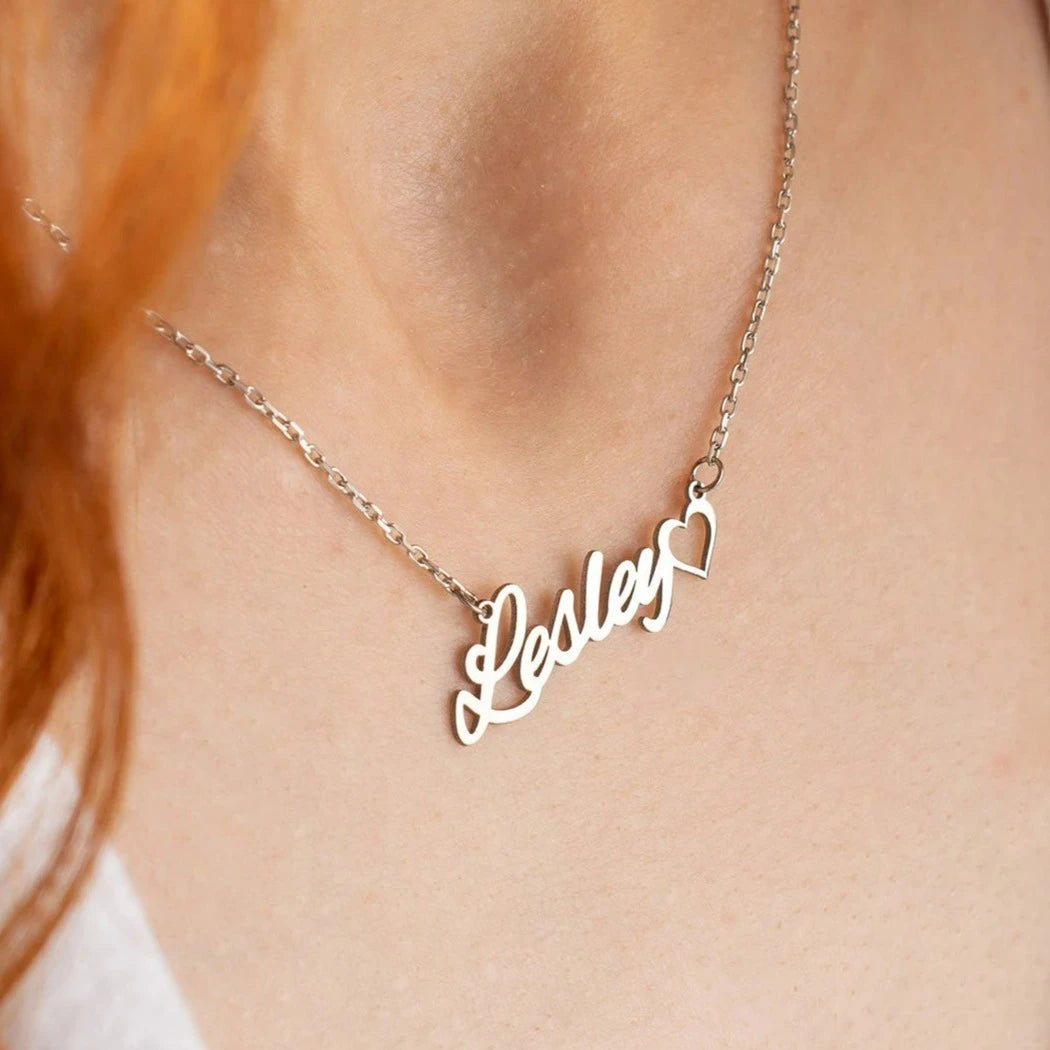 Gold Heart Name Necklace - Thoughtful Gift for Her