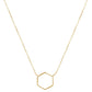 18 Carat Gold Hexagon Necklace - Burst of Arabia - Modern Charm and Personalized Elegance in Arabic Jewelry for UAE Women.