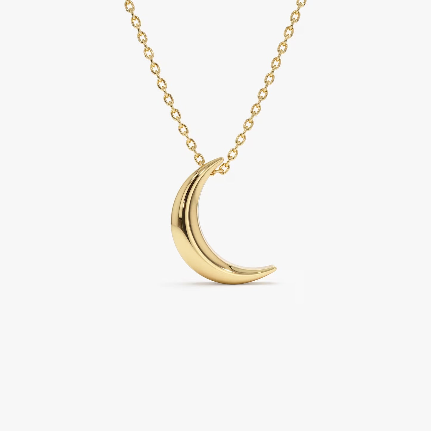 18 Carat Gold Crescent Shaped Necklace - Burst of Arabia - Illuminate Your Style with Exquisite Arabic Jewelry.