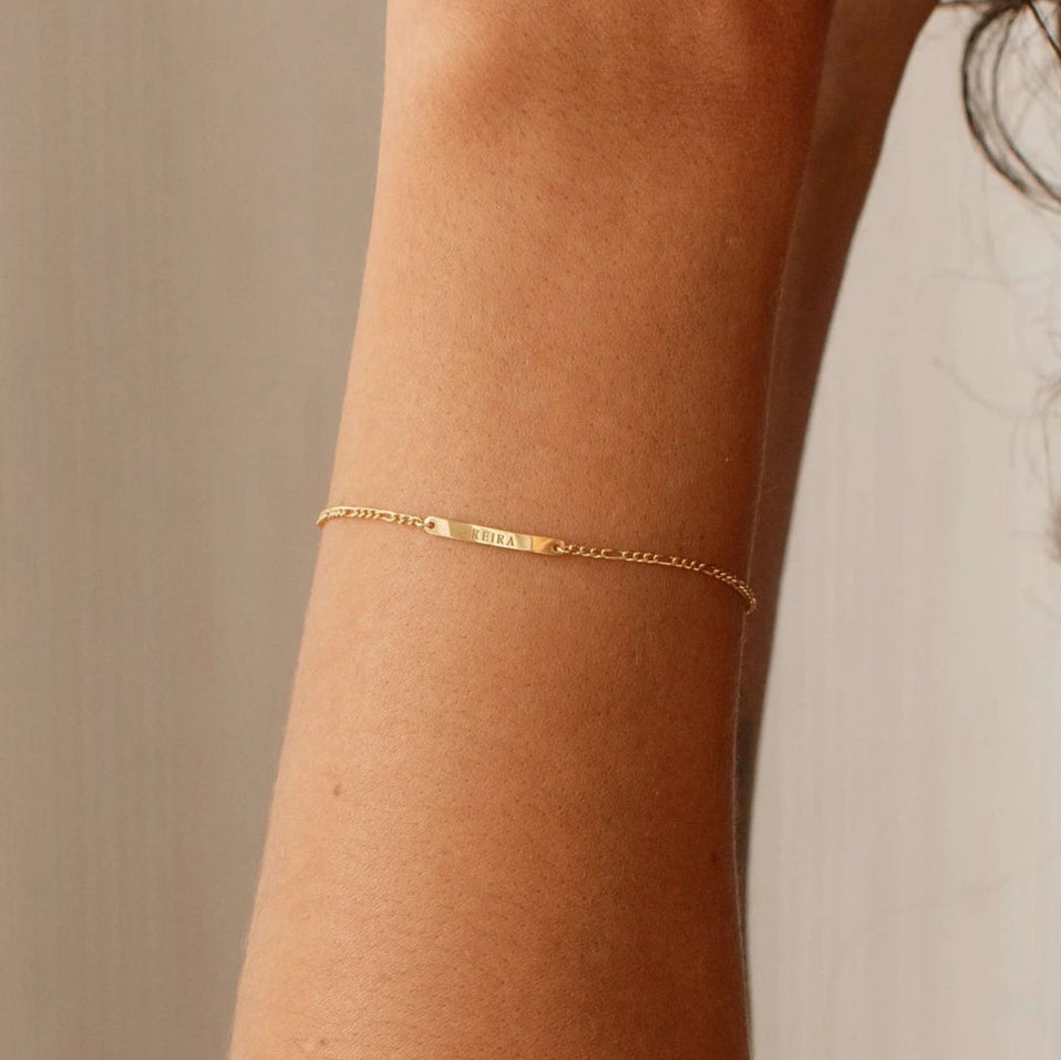 Name letter bracelet, anniversary gift for women, birthday gift for her. Handcrafted in Dubai, UAE.