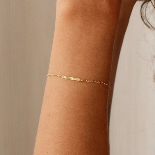 Name letter bracelet, anniversary gift for women, birthday gift for her. Handcrafted in Dubai, UAE.