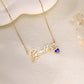 Heart-Shaped Birthstone Name Necklace